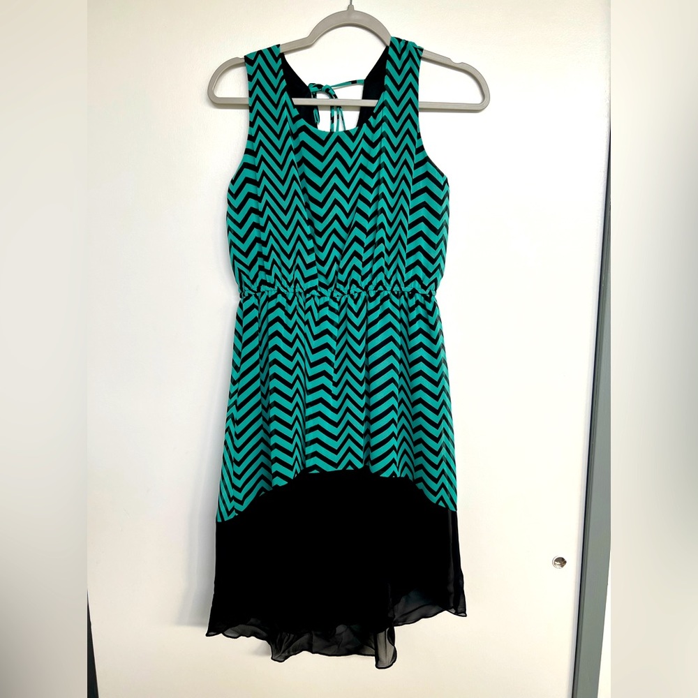 Hi-Lo Chevron Print Dress by Sweet Storm - Size L